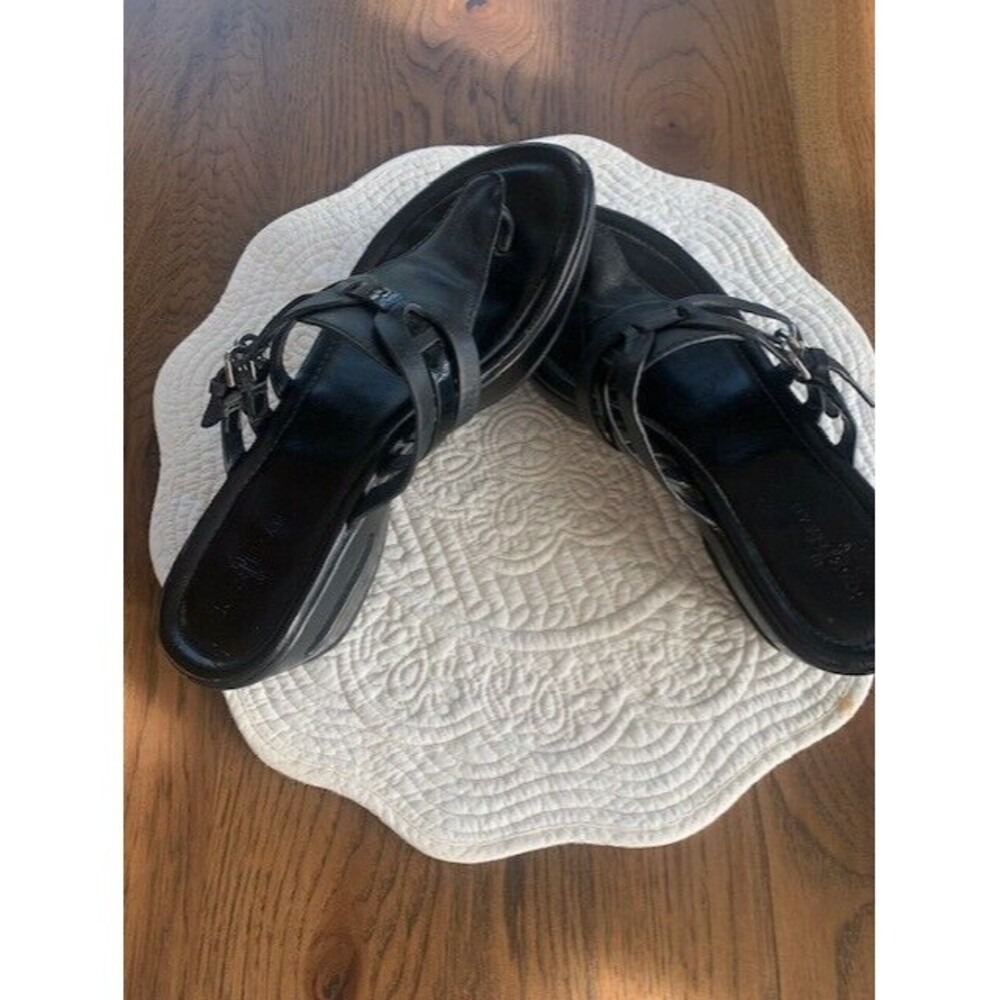 NikeAir Sandals Womens 8B Black Platform Comfort Shoes Cushioned Sz 8B